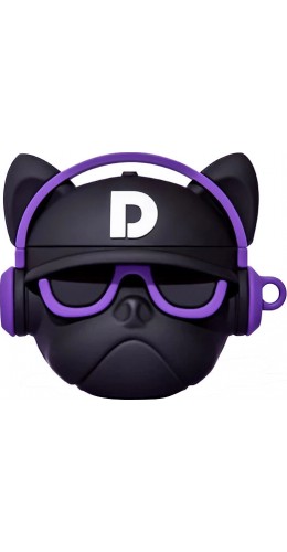 Coque AirPods 1 / 2 - Hip-hop Bulldog lunette de soleil écouteur - Violet