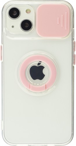 Coque iPhone 13 mini - Caméra clapet avec anneau rose