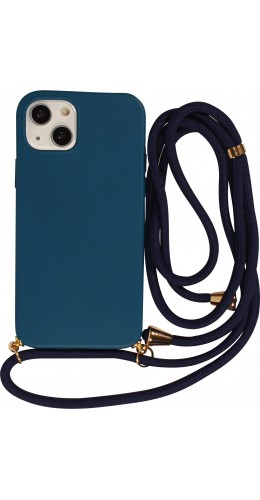 Coque iPhone 12 / 12 Pro - Bio Eco-Friendly nature avec cordon collier bleu