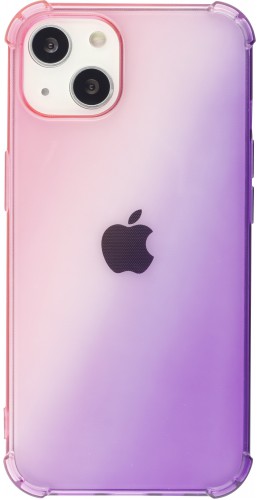 Coque iPhone 13 mini - Bumper Rainbow Silicone anti-choc avec bords protégés -  rose violet