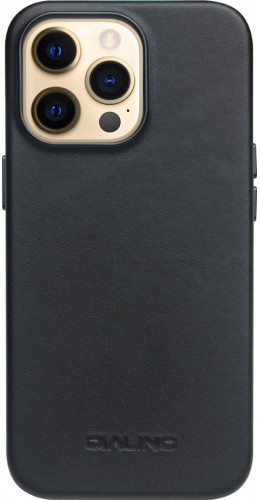 Coque iPhone 13 Pro - Qialino cuir véritable (compatible MagSafe) noir