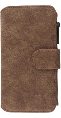 Coque iPhone 6/6s - Wallet Luxury leather brun
