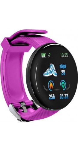 D18 Smart Watch Fitness Tracker couleur écran tactile IP65 incl. Phone App - Violet