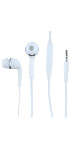 Ecouteurs In-Ear avec câble - Design sportif avec télécommande et microphone intégré - Blanc
