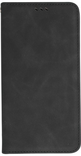 Etui cuir iPhone 13 Pro - Flip Wallet vintage avec fermeture aimantée et compartiment cartes - Noir