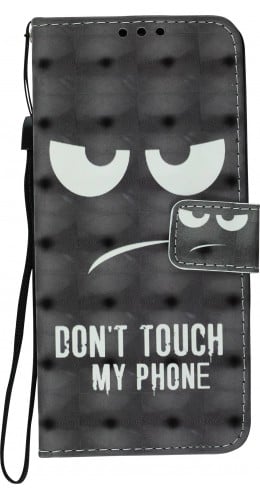 Fourre Samsung Galaxy S10 - 3D Flip don't touch my phone mécontent