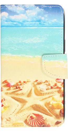 Fourre iPhone 12 / 12 Pro - Premium Wallet flip fermeture magnétique et porte-carte - Beach Starfisch