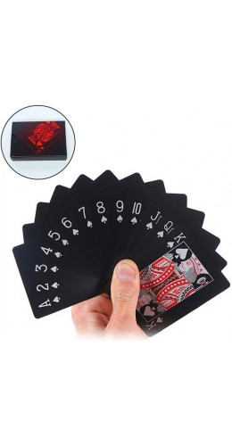 Jeu de cartes poker - Black Diamond Cartes étanches et résistantes en PVC - Noir