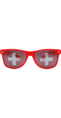 Sunglasses "Hopp Suisse" - Lunettes de soleil style Wayfarer sans protection UV - Rouge