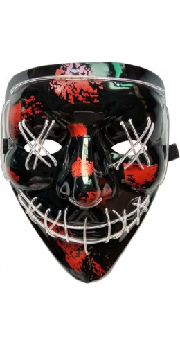 Masque Cosplay "The Purge" - Masque de visage à LED néon Halloween Taille universelle - Blanc