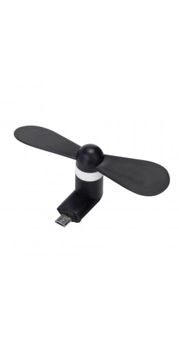 Mini ventilateur noir pour smartphone parfait pour les déplacements et les journées chaudes - Micro-USB (Android)