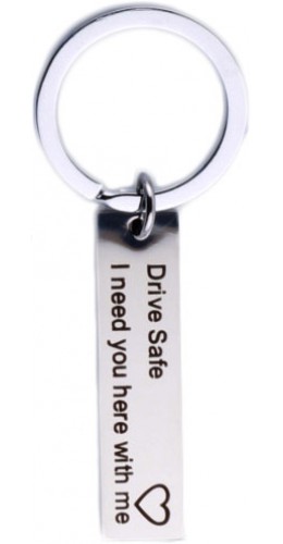 Porte-clés / bijoux universel - "Drive Safe" - love heart cadeau - Argent