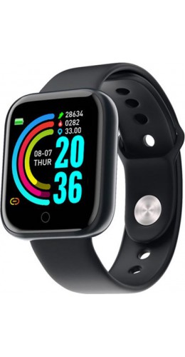 Smart Watch FitPro Y68 - Montre connectée avec écran tactile et programmes de sport / fitness - Noir