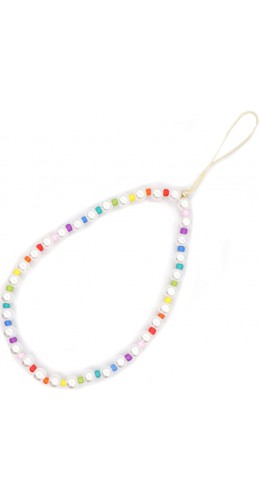 Bijou de téléphone universel / Pendentif bracelet à charms - N°36 Perles multicolors