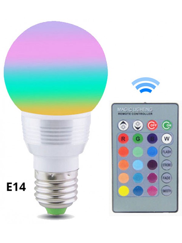 Ampoule LED 16 couleurs pilotÃ©e par radio E14