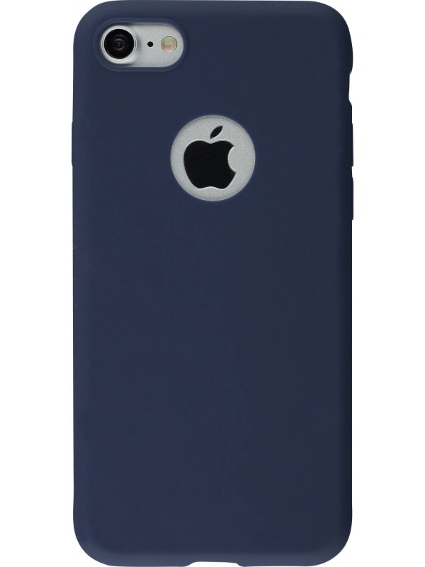 Coque iPhone 7 / 8 / SE (2020) Silicone Mat bleu foncé