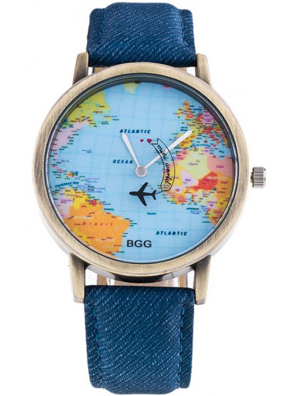 Montre avion bleue