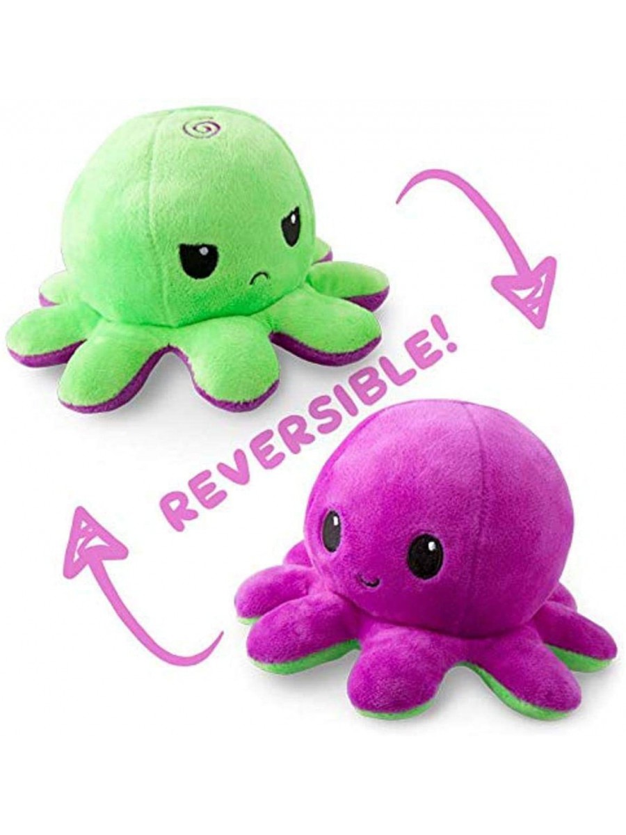 Mood Plusch Tintenfisch Doppelseitig Wendbares Stimmungs Pluschtier Grun Violett