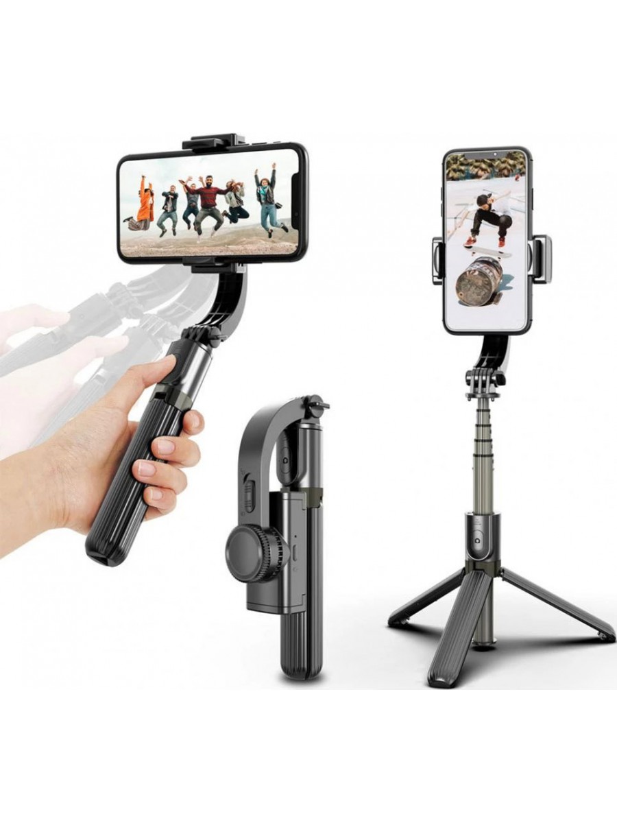 Selfie Stick Tripod 3 en 1 L08, stabilisation Gimbal, trépied avec télécommande de déclenchement