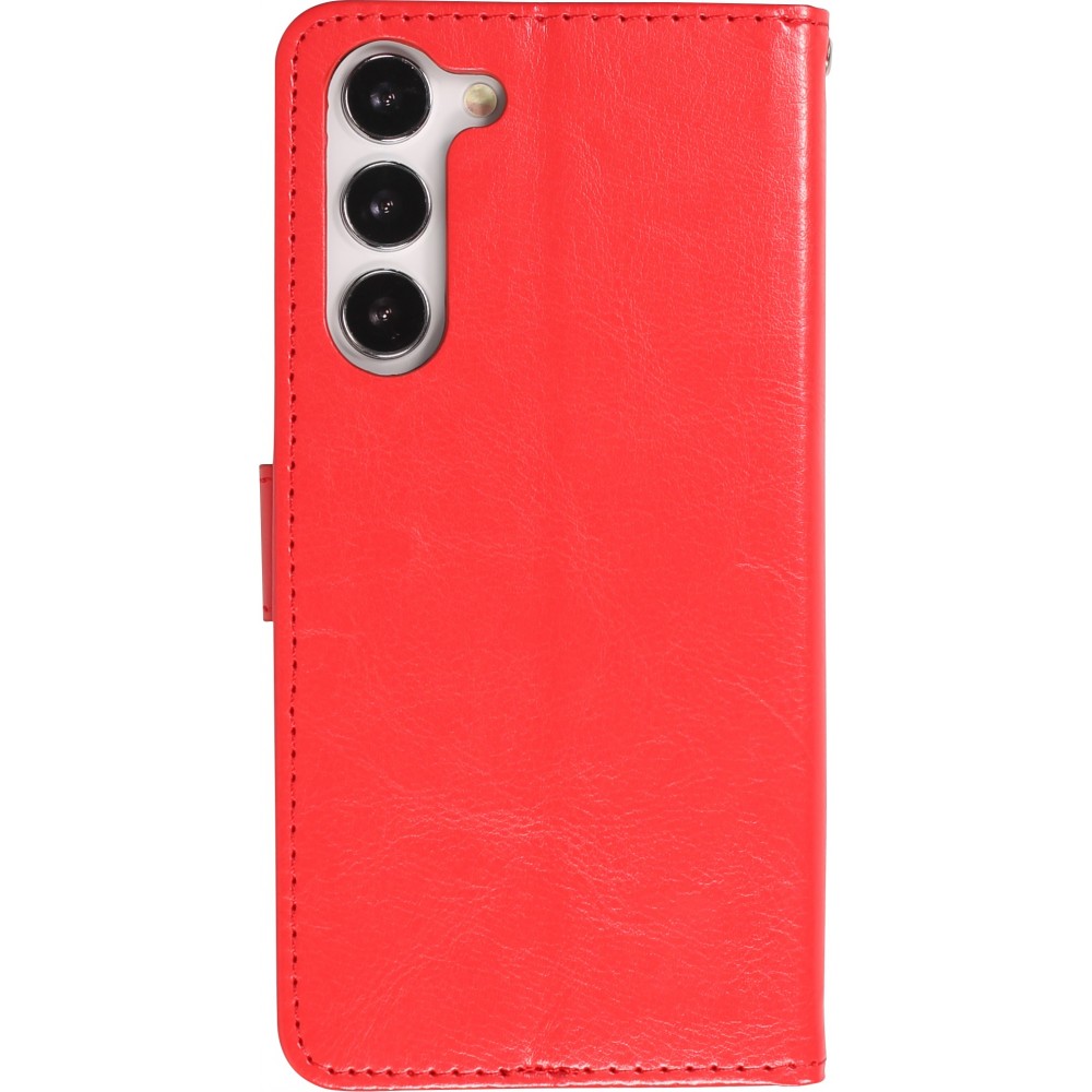 Fourre Samsung Galaxy S23+ - Premium Flip cuir lisse porte-cartes - Rouge