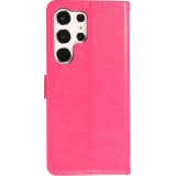 Fourre Samsung Galaxy S23 Ultra - Premium Flip cuir lisse porte-cartes - Rose foncé