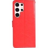 Fourre Samsung Galaxy S23 Ultra - Premium Flip cuir lisse porte-cartes - Rouge