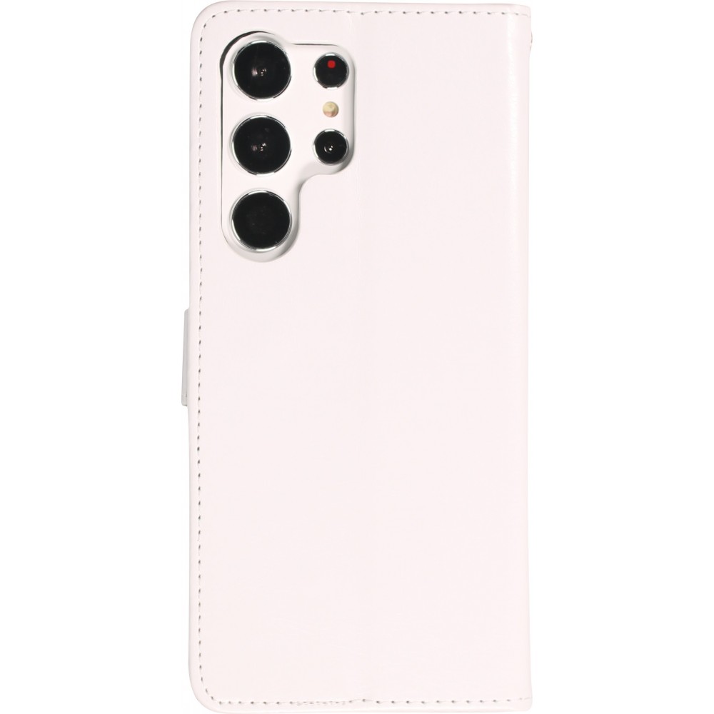 Hülle Samsung Galaxy S23 Ultra - Premium Flip Leder Tasche - Weiss