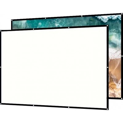 Écran de projection double face 16:9 avec tissu doux facile à nettoyer et à repasser (72 pouces, 182 cm)