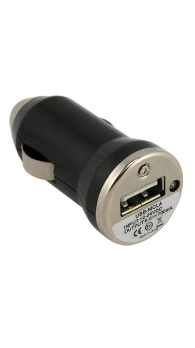 Adaptateur chargeur allume-cigare pour voiture / auto - USB-A Smartphone / Tablet - Noir