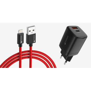 Chargeur Rapide 20W + Cable USB C Noir pour iPhone 15 / 15 PLUS