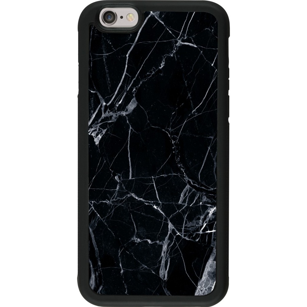 Coque iPhone 6/6s - Silicone rigide noir Marble Black 01