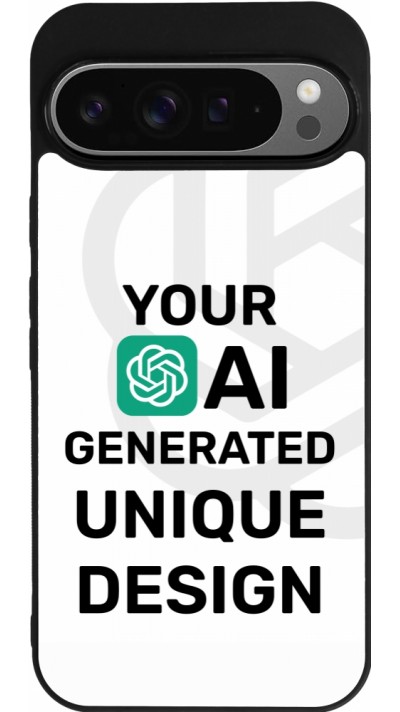 Coque Google Pixel 9 Pro XL - Silicone rigide noir Unique au monde générée par intelligence artificielle (AI) avec vos idées
