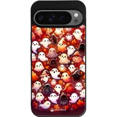 Coque Google Pixel 9 Pro XL - Silicone rigide noir Fantômes automne mignons