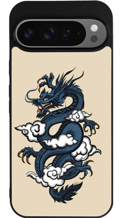 Coque Google Pixel 9 Pro XL - Silicone rigide noir Blue Dragon Tattoo