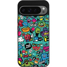 Coque Google Pixel 9 Pro XL - Silicone rigide noir Cartoons old school