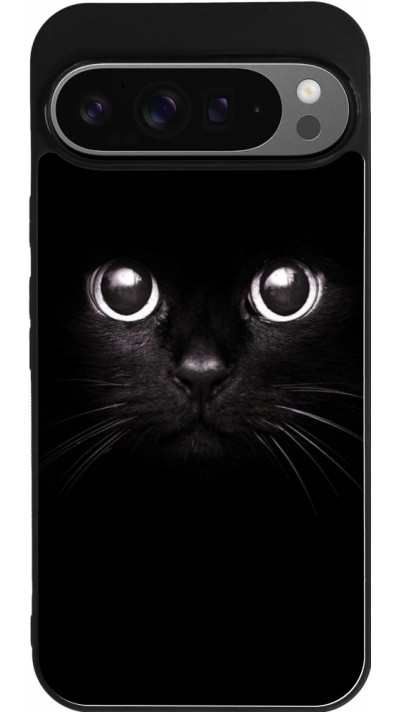 Coque Google Pixel 9 Pro XL - Silicone rigide noir Cat eyes