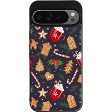 Coque Google Pixel 9 Pro XL - Silicone rigide noir Christmas 25 Pattern Gingerbread House