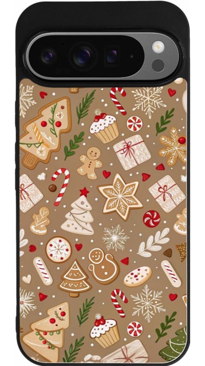 Coque Google Pixel 9 Pro XL - Silicone rigide noir Christmas 25 Pattern Ginger Cookie