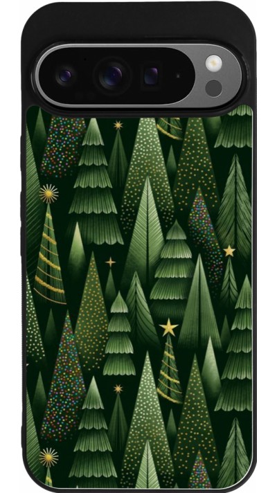 Coque Google Pixel 9 Pro XL - Silicone rigide noir Christmas 25 Pattern Xmas Tree