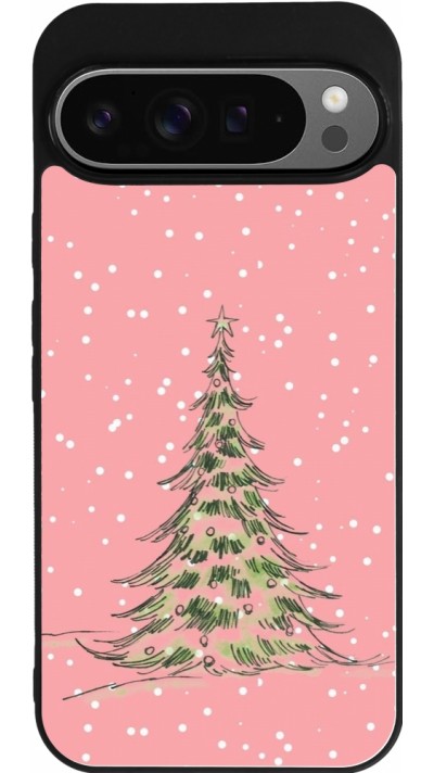 Coque Google Pixel 9 Pro XL - Silicone rigide noir Christmas 25 Pink Tree