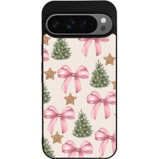 Coque Google Pixel 9 Pro XL - Silicone rigide noir Christmas 25 Vintage Ribbons