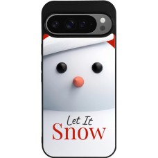 Coque Google Pixel 9 Pro XL - Silicone rigide noir Christmas 25 Xmas Snowman