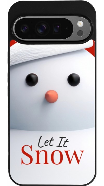 Coque Google Pixel 9 Pro XL - Silicone rigide noir Christmas 25 Xmas Snowman