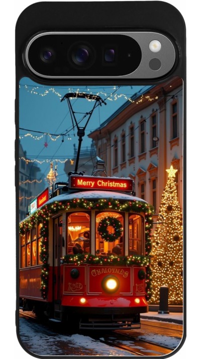 Coque Google Pixel 9 Pro XL - Silicone rigide noir Christmas 25 Xmas Train
