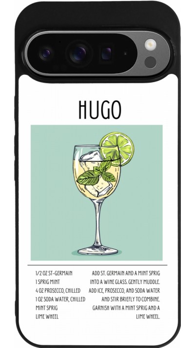 Coque Google Pixel 9 Pro XL - Silicone rigide noir Cocktail recette Hugo