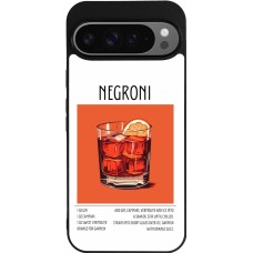 Coque Google Pixel 9 Pro XL - Silicone rigide noir Cocktail recette Negroni