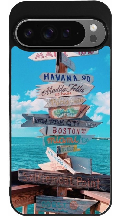 Coque Google Pixel 9 Pro XL - Silicone rigide noir Cool Cities Directions