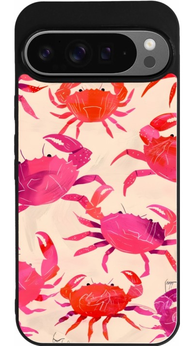 Coque Google Pixel 9 Pro XL - Silicone rigide noir Crabs Paint