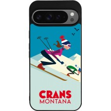 Google Pixel 9 Pro XL Case Hülle - Silikon schwarz Crans-Montana Ski Downhill
