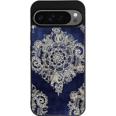 Coque Google Pixel 9 Pro XL - Silicone rigide noir Cream Flower Moroccan